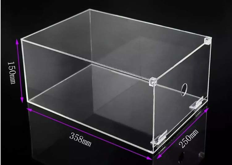 Shoe Box Packing Clear Acrylic Display Case With Magnets Lid Sneaker