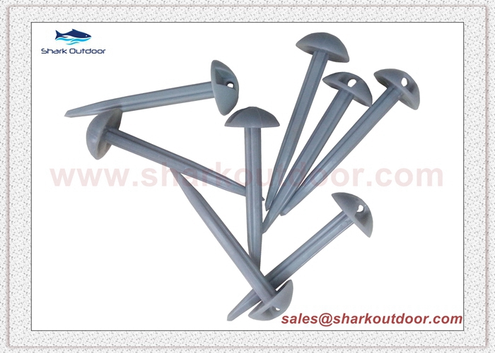 Dome shaped Plastic Tent / Awning Groundsheet Pegs for outdoor tent 