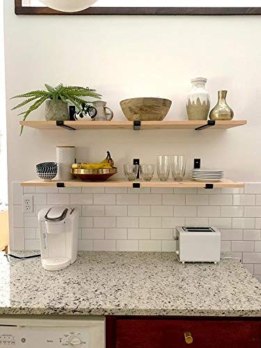 Powder Coated 12 Inch Industrial Forged Steel Floating Shelf J Bracket with UP L Down Lip Floating Brackets