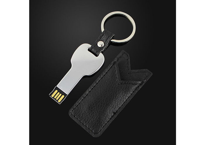 Fast Speed 8g Usb Memory Stick , Black Leather Usb Stick With Embossed Logo