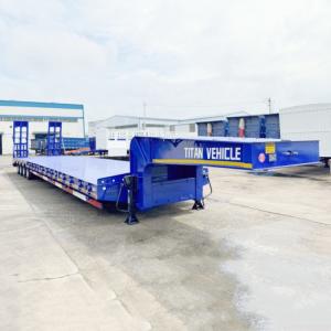 China TITAN 4 Axle 40 Ft Semi Low Bed Trailer for Sale wholesale