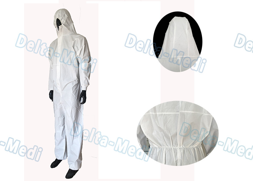 Dupont Tyvek Alternative Disposable Protective Coveralls Hooded High Safety With Elastic Waist