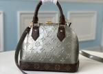 Sliver Shell Vernis Leather Womens Luxury Handbag Zipper Open