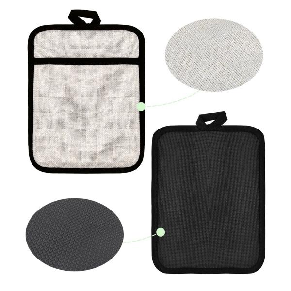 Diy Silicone Heat Resistant Pot Holder With Pocket Linen Sublimation Pot Holder Blanks