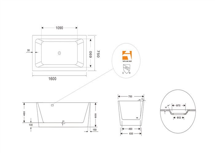 Contemporary Freestanding Soaking Bathtubs With Pop - Up Drainer Indoor