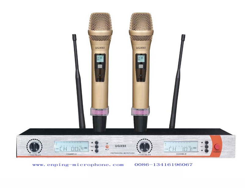 GL-9900 wireless microphone system UHF IR selecta ble frequency PLL handheld screen