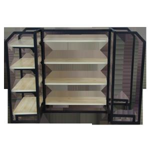 China 400mm Depth 800mm Height Metal And Wood Industrial Shelves For Supermarket wholesale