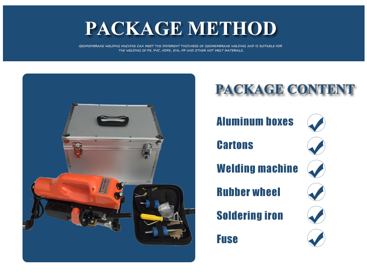 Portable 1.3KW Plastic Geomembrane Welding Machine with Accurate Temperature Control