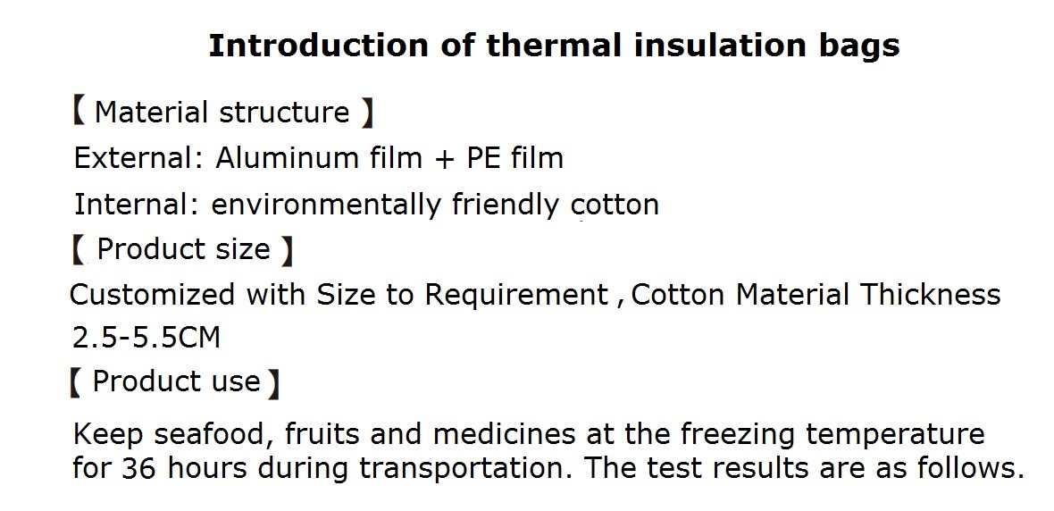 thermal insulated food bags