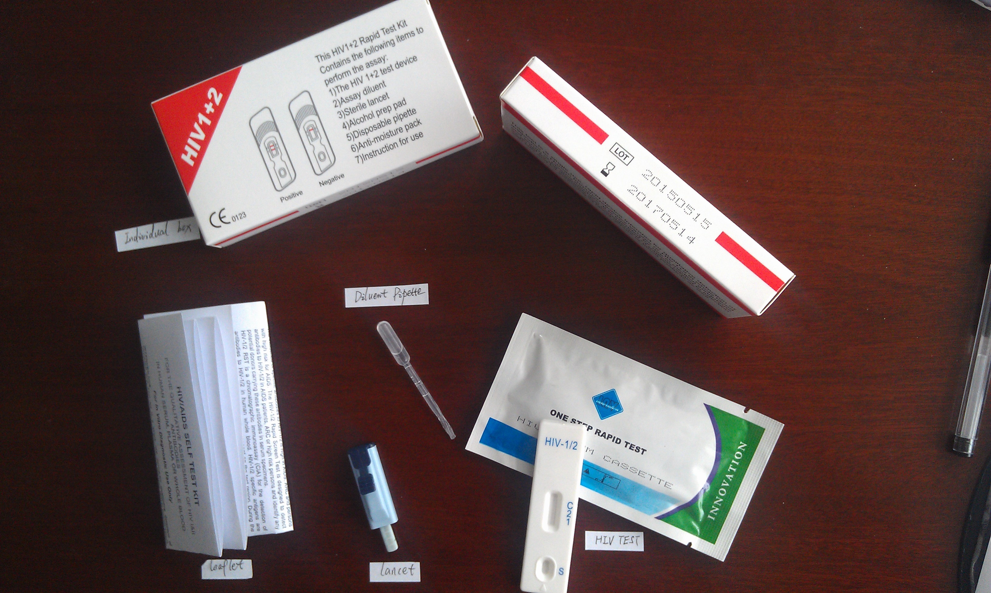 Home Self Accuracy High Specificity Safe Hiv Test Device One Step Rapid Diagnostic