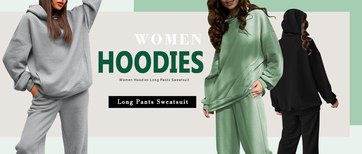 Customized Womens Sweat Suits Plain Blank Hoodie and Sweatpants Set for Autumn Season