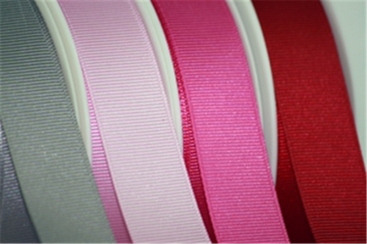 Solid Color Stretch Grosgrain Ribbon Narrow Woven Technics For Gift Wrapping