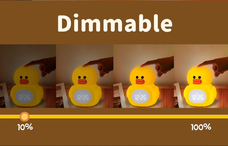 Custom Cute Silicone Duck Led Night Light Dimmable Bedside Touch Lamp for Kids