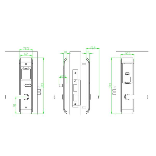 RFID Keyless Hotel Door Locks / Electronic Hotel Room Door Locks