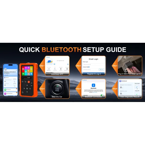 Xtruck 819 Handheld Automotive OBDII Diagnostic Scanner VIN Reading and Battery Status Monitoring Tool for Post-2000 Vehicles