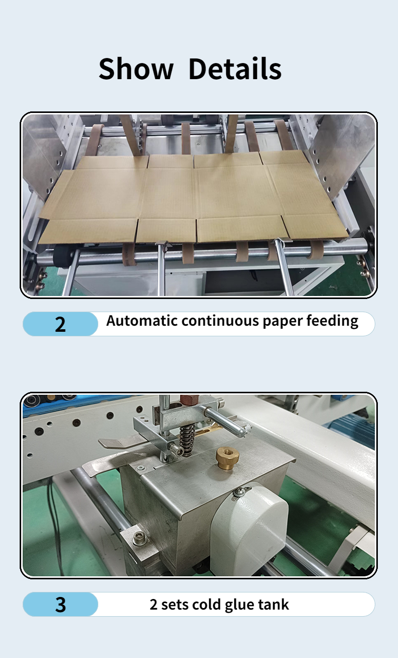 Pneumatic Driven CQT-1300WK-2 Corrugated Paper Box Folder Gluer for Easy Operation