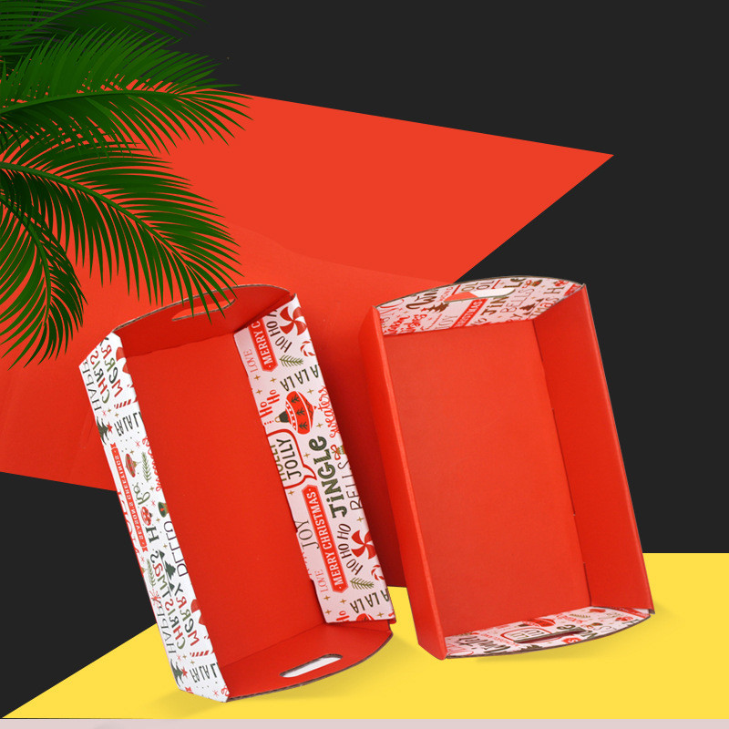 Custom Red Cardboard Display Trays For Supermarket Holiday Promotion