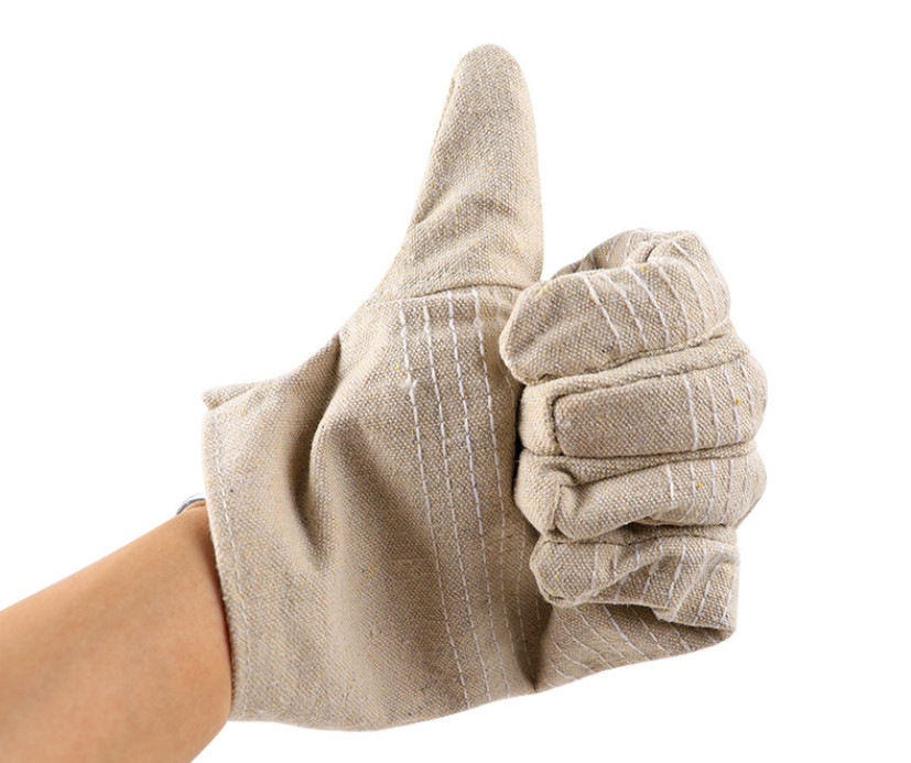 Yellow Armor Canvas 24 Thread Encryption Wear-Resistant Loose Industrial Welding Gloves