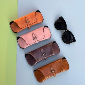 China Imitation Leather Flocking Foldable Eyeglass Case Bag Damage Resistant wholesale