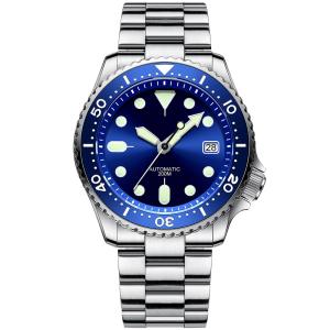 China Sapphire Lens Stainless Steel Watches For Mens Divers Watch 41mm Date Function wholesale
