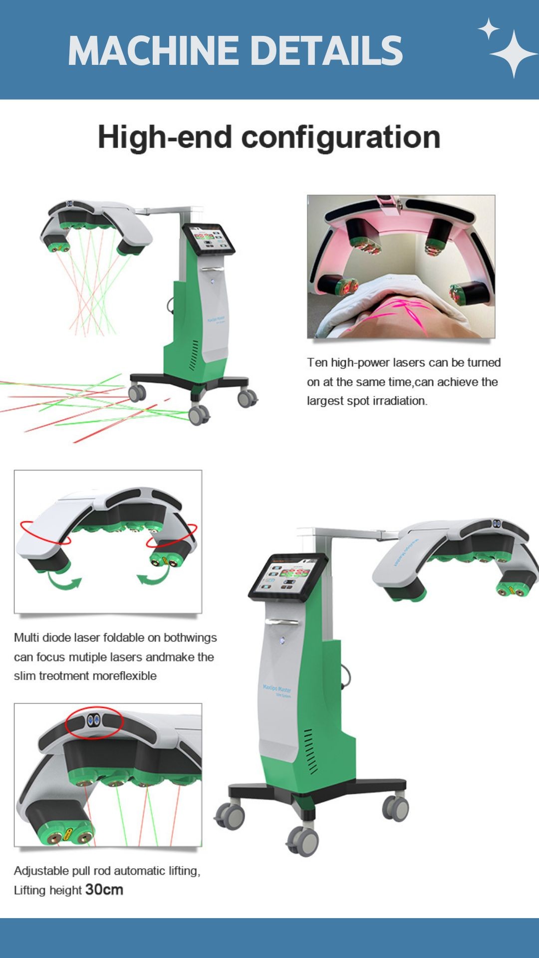 Fat Tighten Skin 10D Diode Lamp Cold Laser Therapy Device Laser Machine For Losing Weight