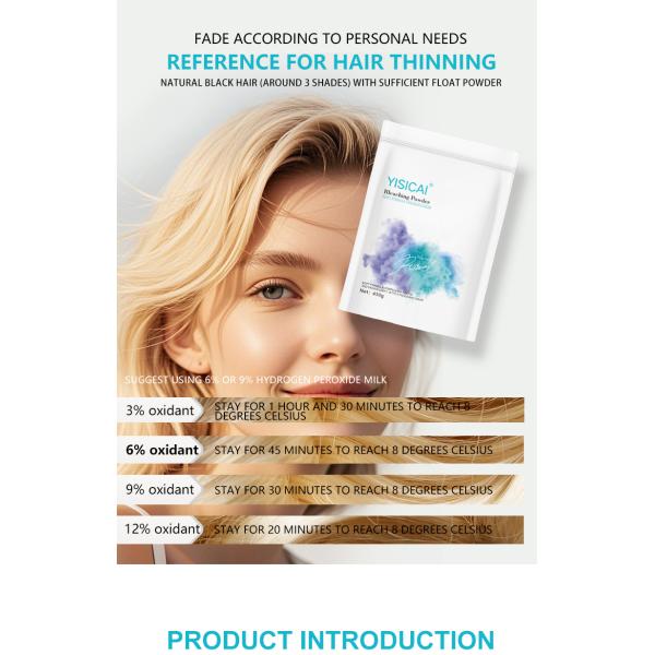 Piaochun 450g Professional Salon Hair Bleaching 8-9 Level Lightening Gentle Low Ammonia Formula Dust-Free Green Herbal