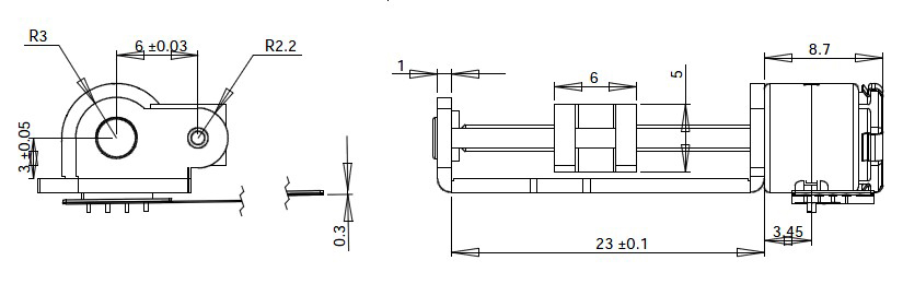 Precision 8mm Dia Micro Slider Stepper Motor 22mm Length Copper Slider With Bracket Linear