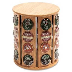 China revolving bamboo coffee tea capsule dispenser wholesale