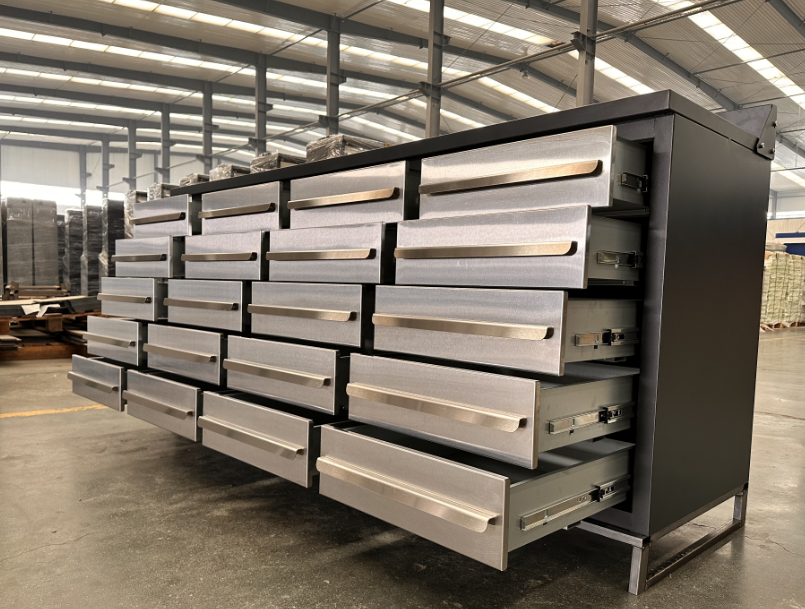 Industrial Heavy Duty Metal Workbench with Cabinet and Drawers