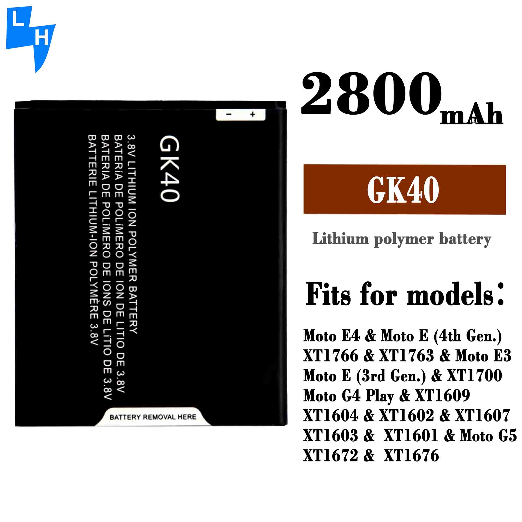 Mobile phone models E3 2800mAh GK40 battery for Motorola G5 play XT1670 SNN5977A