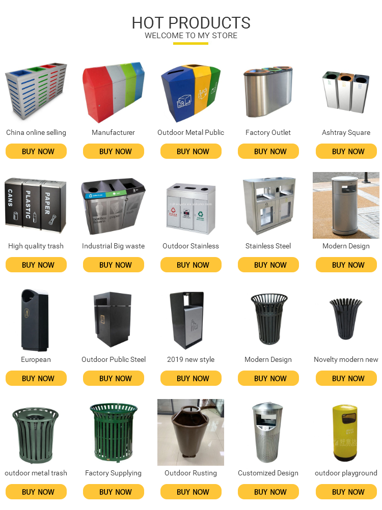 Large Urban Furniture Street 120L Multi Compartment Trash Can