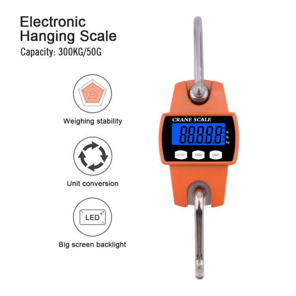 Customized Support Digital LCD Industrial Scale with Waterproof Detachable Hook and Blue Orange Display OEM/ODM Supported