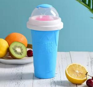 China Silicone Slushy Travel Smoothie Tumbler Milkshake Bottle With Straw wholesale