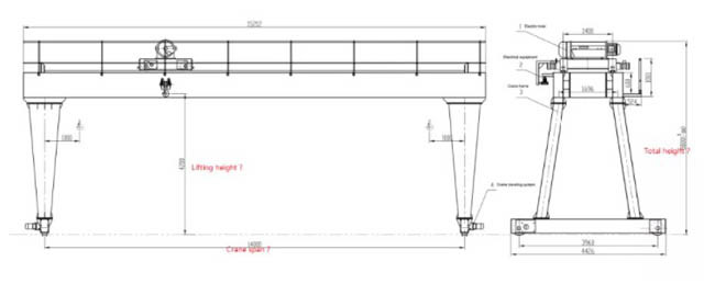 Cabin Control A7 25T Double Girder Mobile Gantry Crane