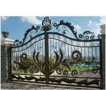 Metal Modern Cast Iron Door Hot Dipped Galvanized For Courtryard / Garden