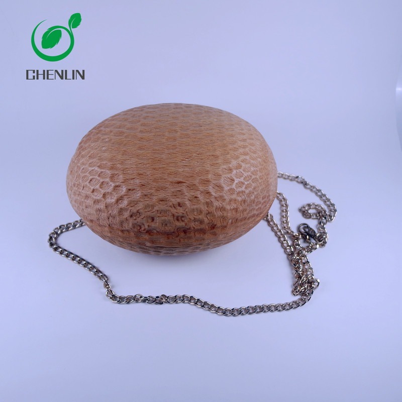 Customized Ancient Wooden Round Sling Bag Waterproof Circle Shoulder Bag
