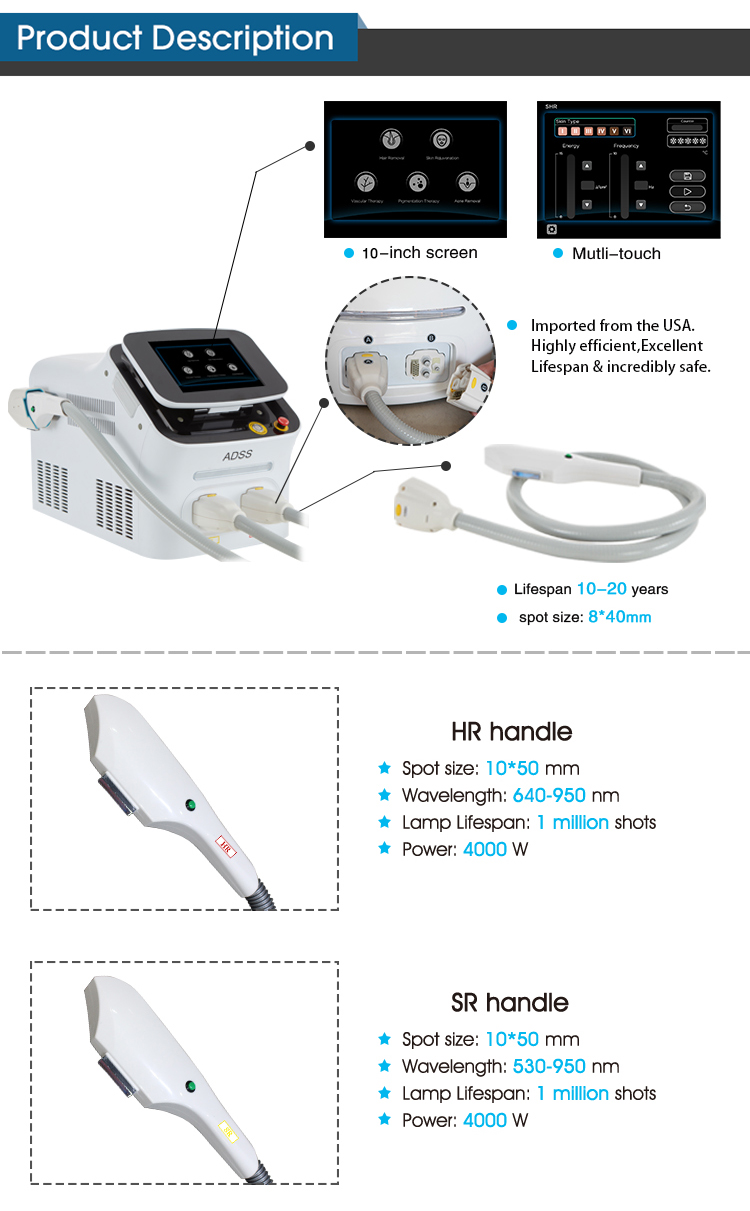 Salon Beauty IPL Laser Permanent Hair Removal Machine For Commercial