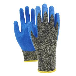 China Heat Resistant Blue Latex Mechanics Gloves , Comfortable Anti Slip Working Gloves wholesale