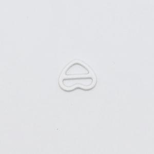 China Heart Shape 9mm Bra Strap Adjuster Slider White Nylon Coated wholesale
