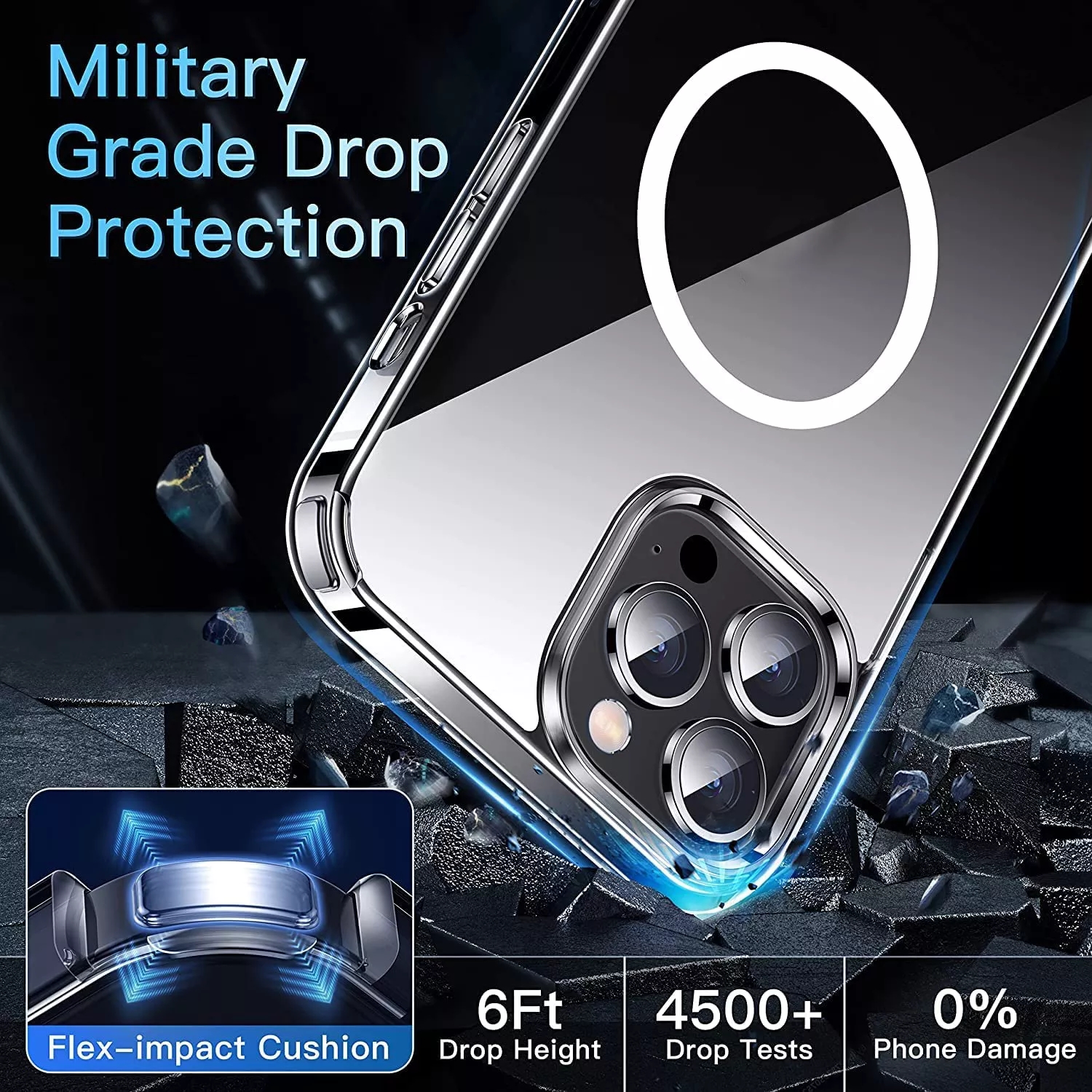 Universal Transparent Mobile Phone Cases Shockproof Magnetic Clear Phones Cover For Iphone Xr 11 12 13 14 Phone Case