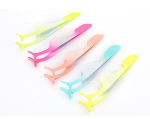China OEM Stainless Steel Slanted False Lashes Tweezers For Makeup wholesale