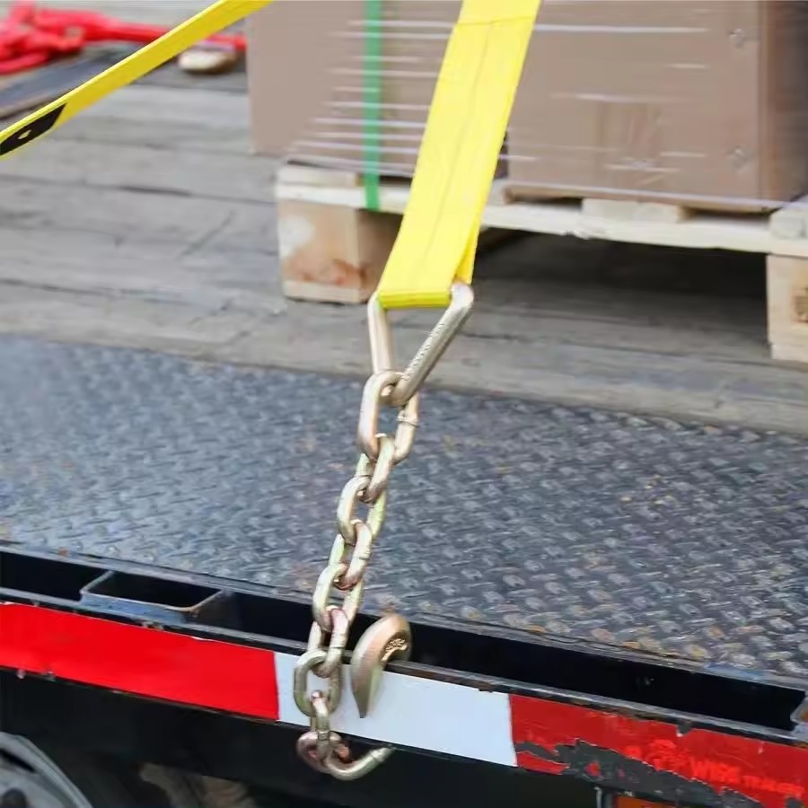 Diameter 8mm G70 Trailer Safety Chains With Clevis Grab Hooks For Cargo Control