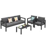 AJUNION 4 Piece Patio Furniture Seating Set Aluminum Outdoor for Modern Design