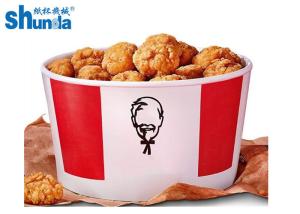 China PLA Coated Paper Fried Chicken Waterproof Paper Food Buckets With Lid on sale