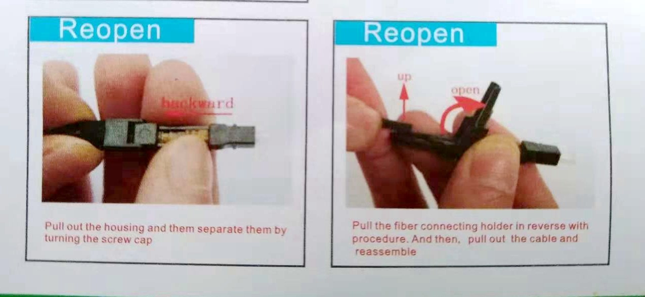 SC / APC 55mm Fiber Fast Connector Embedded Structure High Reliability