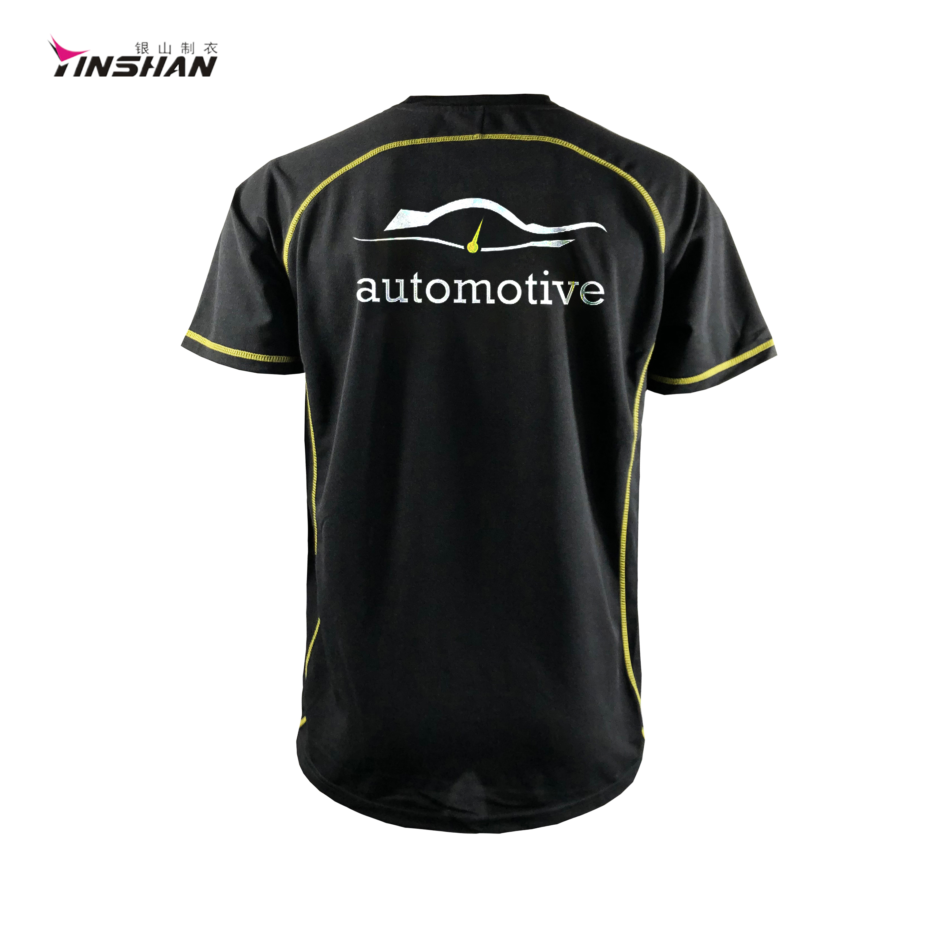 Polyester Cotton Men's Racing Short Sleeve T-shirts with Quick Dry Fabric Customized