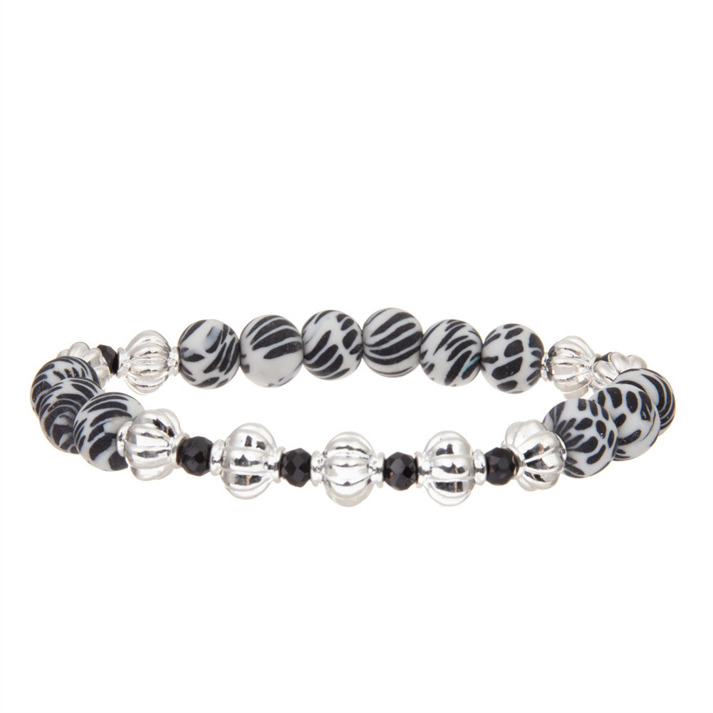 Custom Handmade Zebra Stripe Charm Stone Bracelet For Ladies Jewelry Accessories