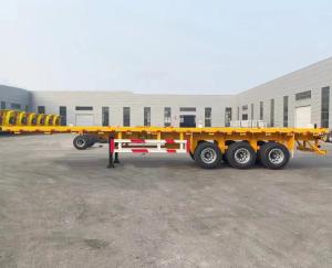 China Relay Valve Wabco 3 Axles Flatbed Container Transport Truck / Semi Trailer for 20FT/40FT Container wholesale