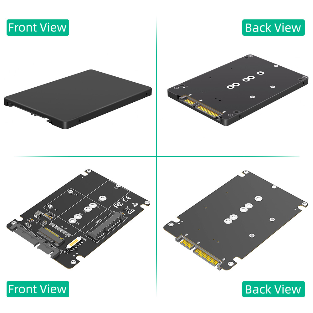 2 In 1 Combine M.2 NGFF Key B & MSATA SSD To 2.5 SATA3 Adapter With Plastic Enclosure