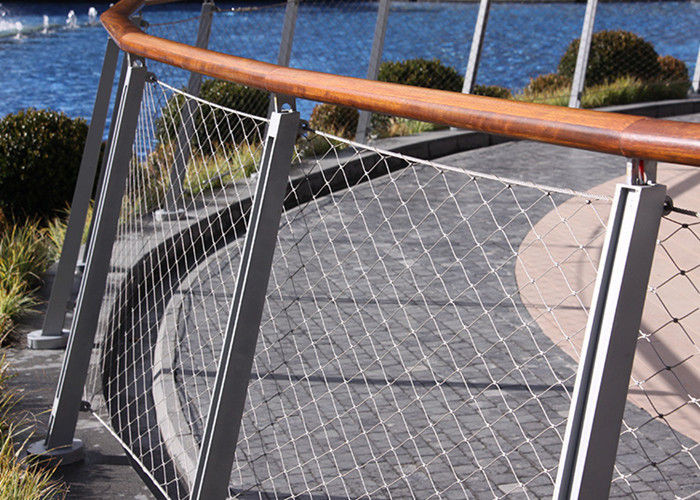 Decorative Architectual Facade Cladding Cable Rod Woven Mesh